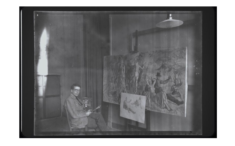 Colin Gill in his Studio at BSR c.1914 BSR Fine Arts Archive